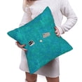 thumbnail image 6 of Bingfone Blue Green Glitter Linen Throw Pillow Covers Cushion Case Pocket Button Vintage Farmhouse Pillowcase-18"x18", 6 of 9