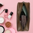 thumbnail image 3 of Unique Bargains 1 Pcs Portable Makeup Bag Toiletry Bag Cosmetic Organizer for Travel Leather Brown, 3 of 7