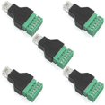 thumbnail image 1 of 5 Pcs RJ12 Male to 6 Pins Screw Terminal Block Adapter for Cat3 Handset Cable Extension, RJ12 6P6C MBlackSZRH A-S, 1 of 5