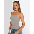 thumbnail image 4 of Womens Adjustable Camisole Sleeveless Square Neck Spaghetti Strap Tank Tops Basic Shirt Gray XXL, 4 of 8