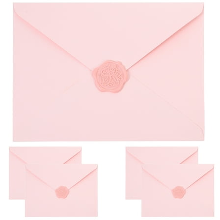 Homoyoyo Elegant Pink Envelopes and Paper Set for Greeting Cards, 5Sets