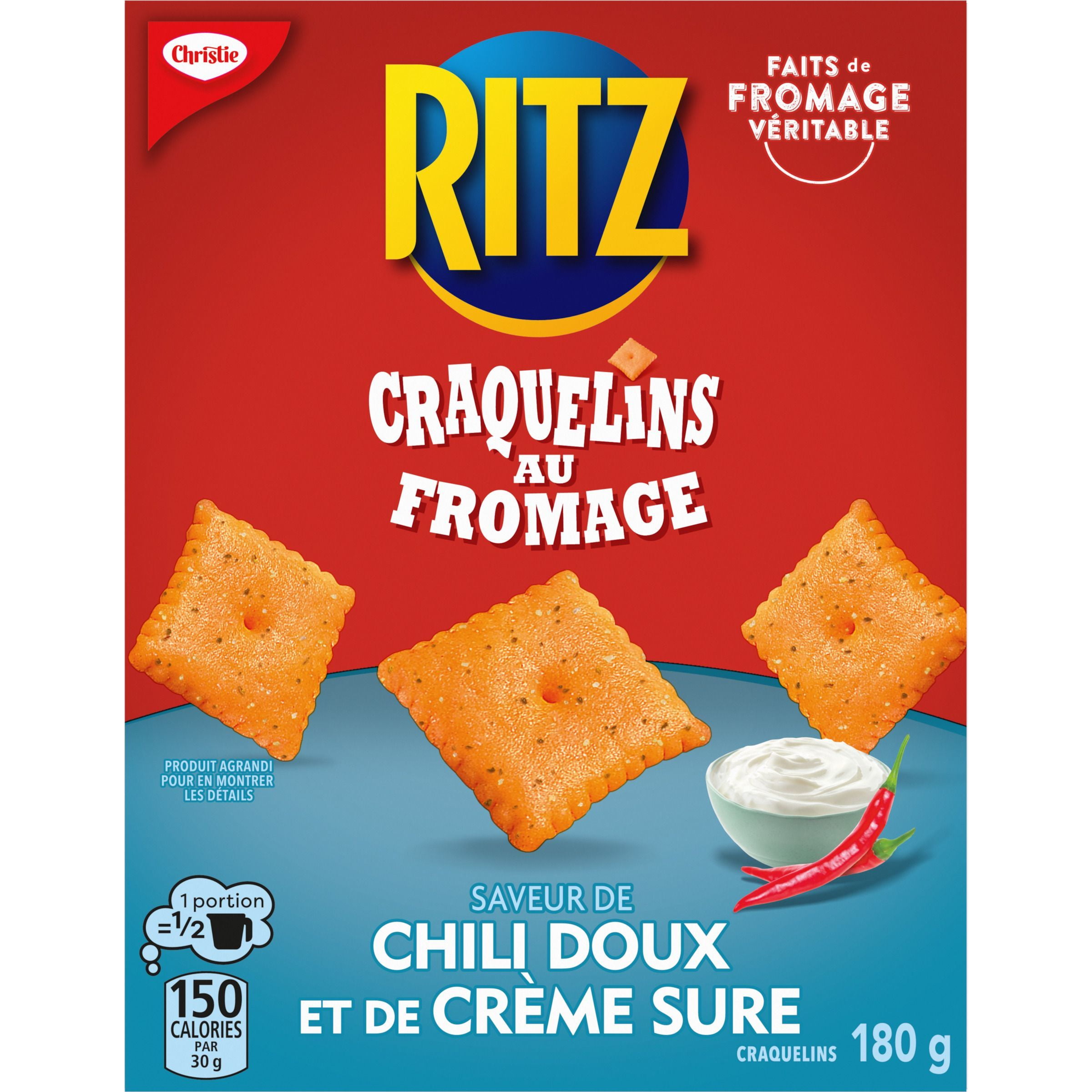 CHRISTIE RITZ CHEESE NIBS SWEET CHILI & SOUR CREAM, 180 g