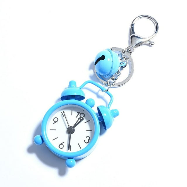 Mini Alarm Clock Keychain Pendant Creative Car Decoration Bag Charm Couple Keychain Blue