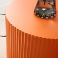 thumbnail image 4 of GZXS Contemporary Fluted Nesting Tables in Waterproof MDF Construction, No Assembly Required, High Load Capacity Coffee Table Set, 23.6"Dia & 18.9"Dia (Orange), 4 of 8