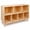 7 Compartment Natural Wood, variant on Wooden Bookshelf 2-Tier Bookcase, 7-Cube Storage Organizer, Open Shelf with Legs for Home Office, Living Room, Study, Natural Pine Wood, Modern Multi-Functional Storage Shelf
