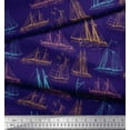 thumbnail image 3 of Soimoi Cotton Voile Fabric Ship Ocean Print Sewing Fabric Yard 56 Inch Wide, 3 of 3