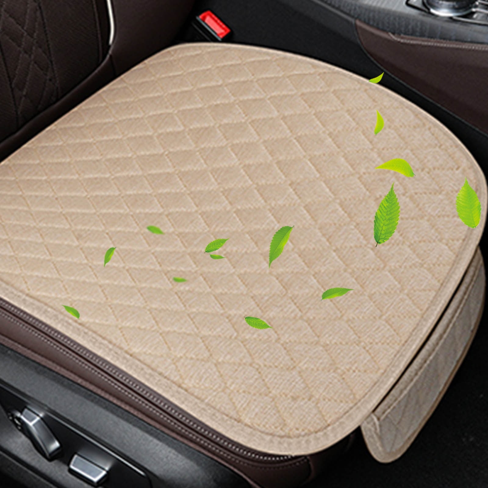 Yatlte Linen Car Seat Covers Cushion with Storage Pocket, Luxury Include Front Car Seat Protector and RearCar Seat Cushion, Compatible with 95% Vehicles, Fit for Cars Truck SUV