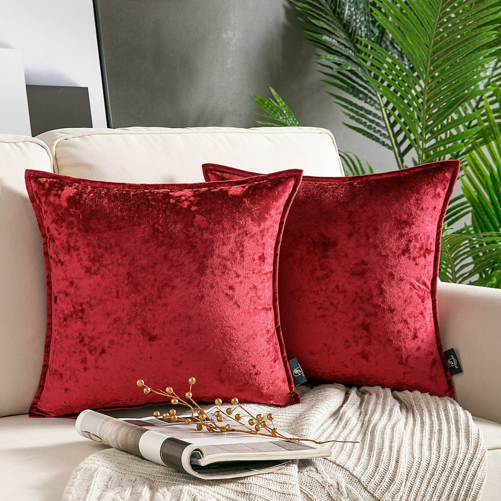 Phantoscope Shiny Crushed Velvet with Trim Series Decorative Throw