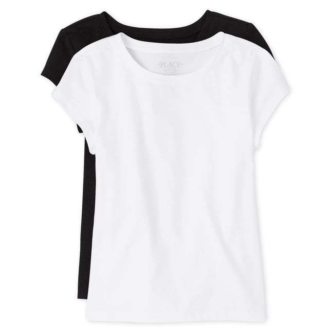 Camiseta The Children's Place de manga corta para niñas, paquete de 2