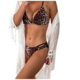 thumbnail image 2 of WREESH Women'S Split Leopard Cross Line Frenulum Lady Bikini Swimsuit, 2 of 7