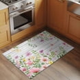 thumbnail image 2 of Entryway Rug 2'x3', Pink Purple Flower Small Rug for Kitchen Bathroom Door Mat Indoor Entrance, Spring Farmhouse Floral Leaf Wood Grain Non-Slip Area Rugs Floor Mats Carpet Front Door Rugs, 2 of 8