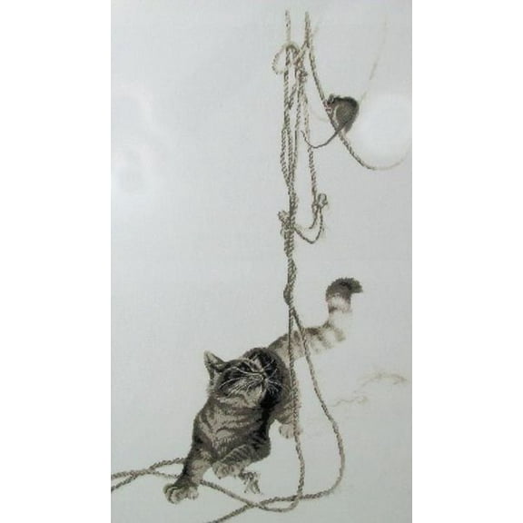 Playing with the mouse Counted cross stitch kit 1033A