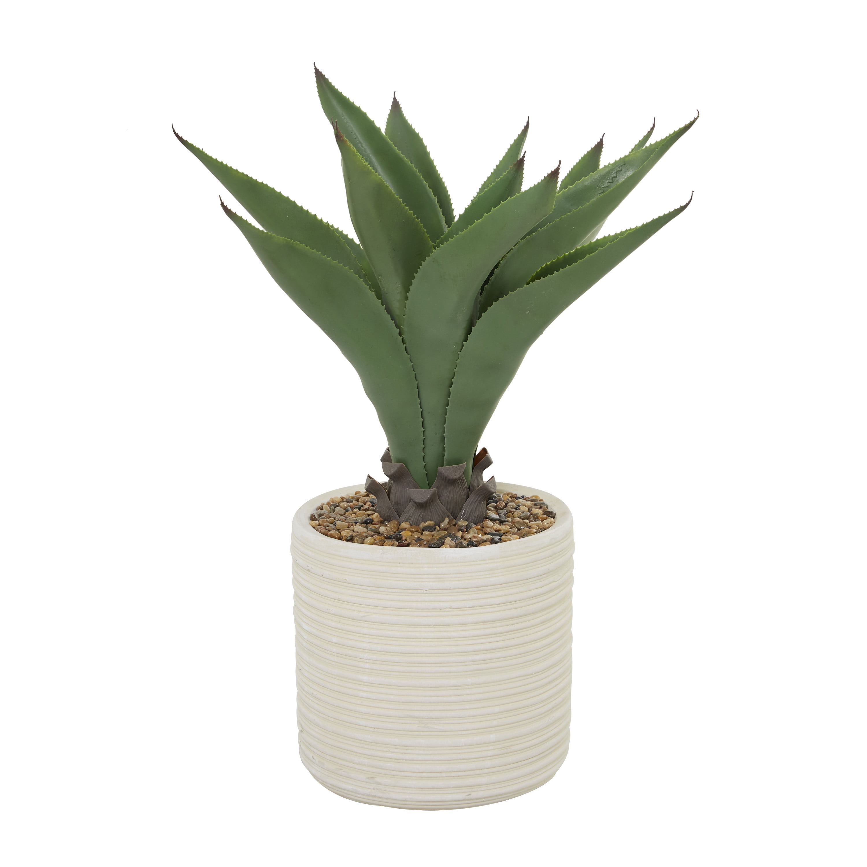 DecMode 31" Artificial Agave Plant in Realistic Leaves and Beige Ceramic Pot