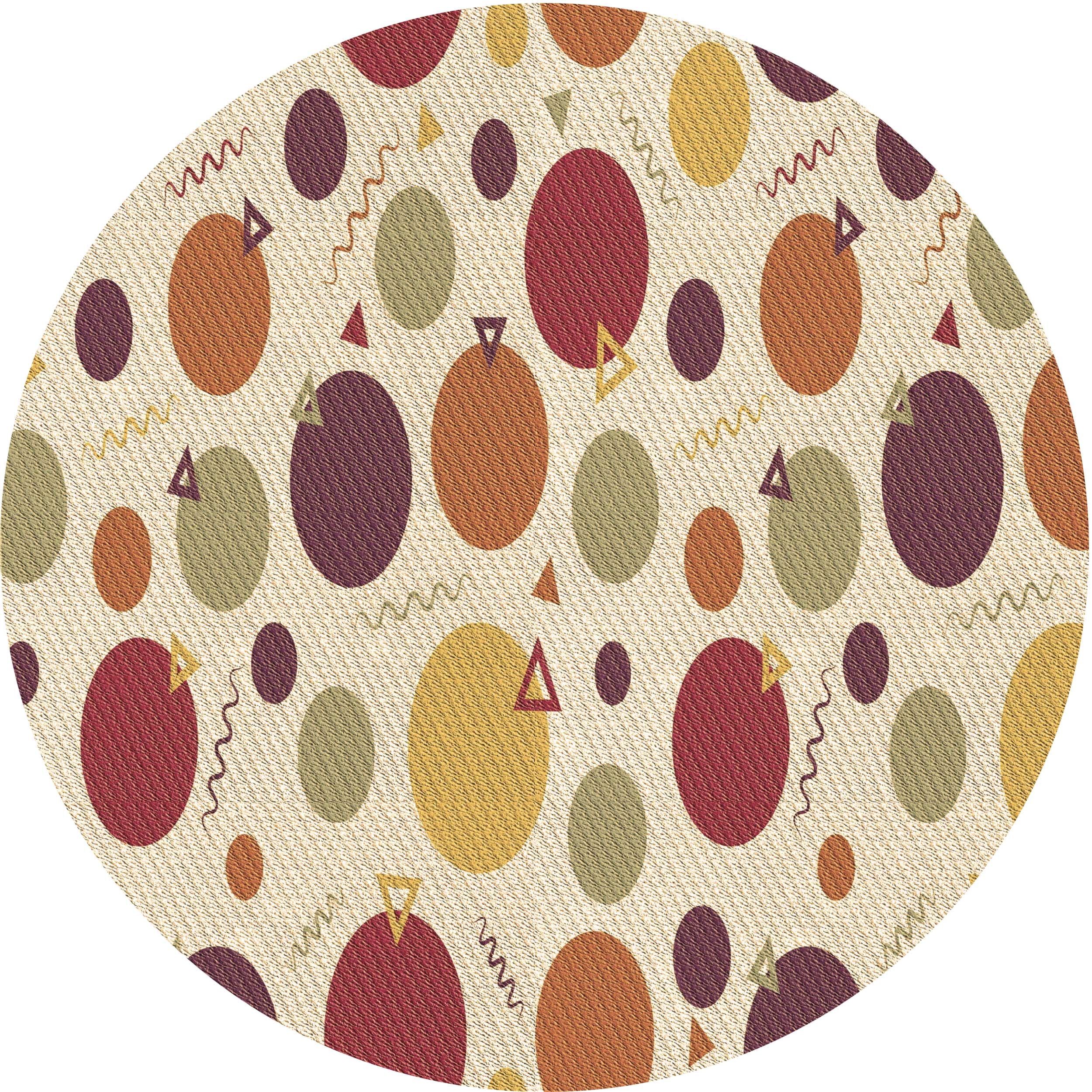 Ahgly Company Indoor Round Patterned Khaki Gold Area Rugs, 8' Round ...