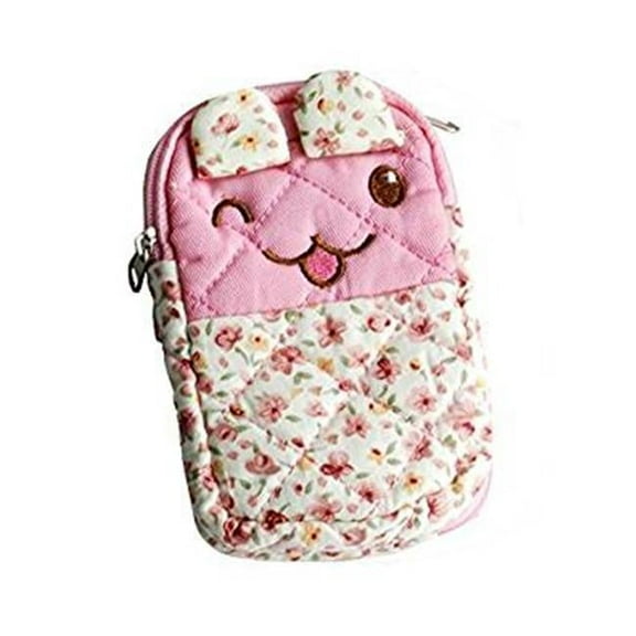 THH439-RABBIT 2.8 x 4.7 x 0.98 in. Happy Source - Embroidered Applique Fabric Art Wallet Purse & Pouch Bag