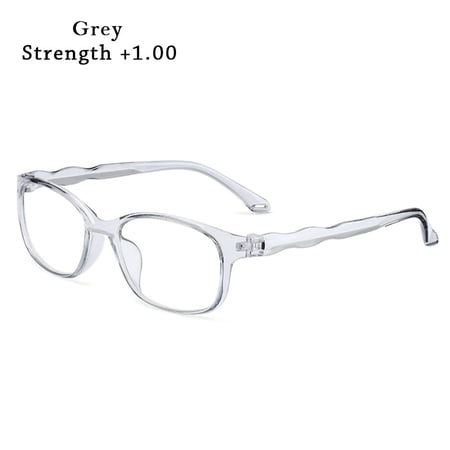 Fashion Women High Definition +1.0~+4.0 PC Frame Presbyopia Eyeglasses Far Sight Eyewear Reading Glasses GREY STRENGTH +1.00