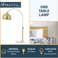 thumbnail image 3 of AF Lighting Orb Table Lamp with Metal Globe in Brushed Gold, 3 of 4