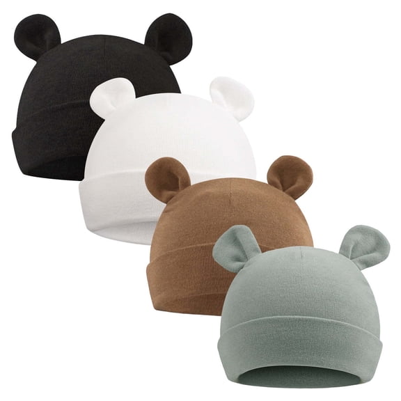 FS. Newborn Baby Beanie Preemie Boys Hats Autumn Winter Newborn infant Hospital Hats for Girls 0-6 Months(White Pink Light Purple Deep Purple,0-6 Months) ..
