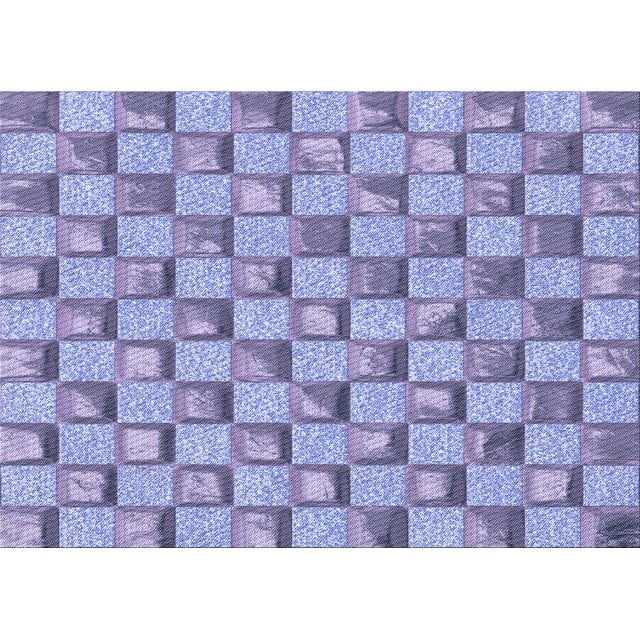 Ahgly Company Machine Washable Indoor Rectangle Transitional Slate Blue Area Rugs, 8' x 12'