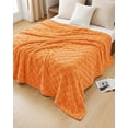 thumbnail image 3 of Utopia Bedding Plush Checkered Fleece Blanket Burnt Orange Queen 90x90 Inch Travel Friendly, Soft Cozy Throw Blanket for Couch, Sofa, Bed - Home Decor Gift for Kids, Women and Men, 3 of 5