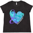 thumbnail image 3 of Inktastic Suicide Prevention Awareness Purple and Teal Heart Ribbon Women's Plus Size T-Shirt, 3 of 5