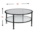 thumbnail image 2 of 36" Black Glass And Metal Round Coffee Table, 2 of 9