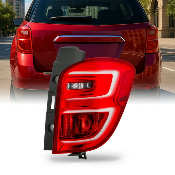 AKKON - Fits 2016-2017 Chevy Equinox [Halogen Type]  Chrome Red Tail Light Passenger Right Side Replacement 16 17