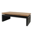 thumbnail image 5 of Modern Industrial Coffee Table – Two-Tone Wood Center Table with Floating Top Design 47.6" L * 23.6" W * 16.3" H, 5 of 9