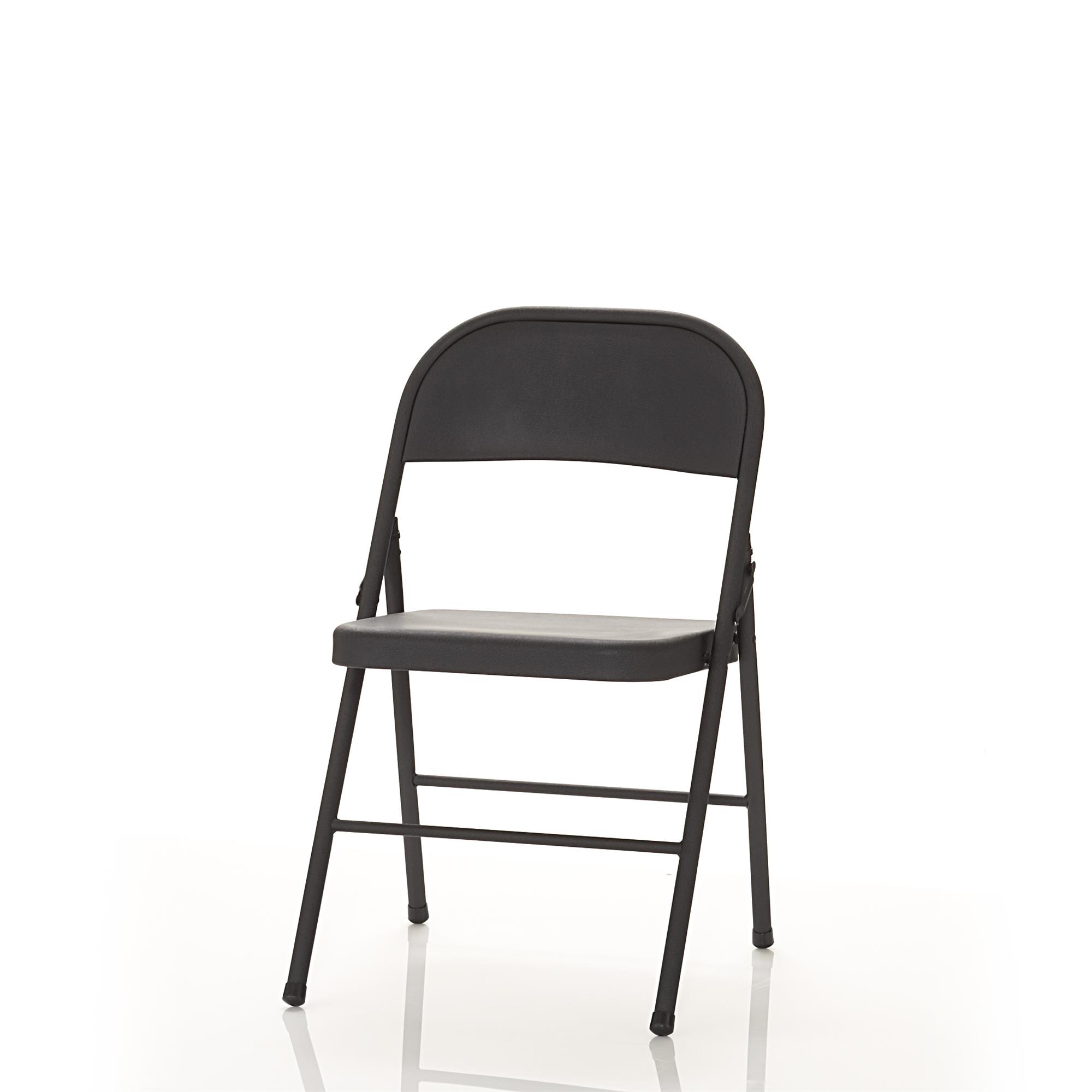 Mainstays Steel Folding Chair, Black, Set of 4 photo 7