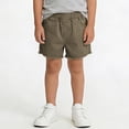 thumbnail image 5 of hengsof Girls Solid Casual Shorts Elastic Waist Cotton Comfort Daily Shorts Summer Fashion Beach Shorts with Pockets, 5 of 8