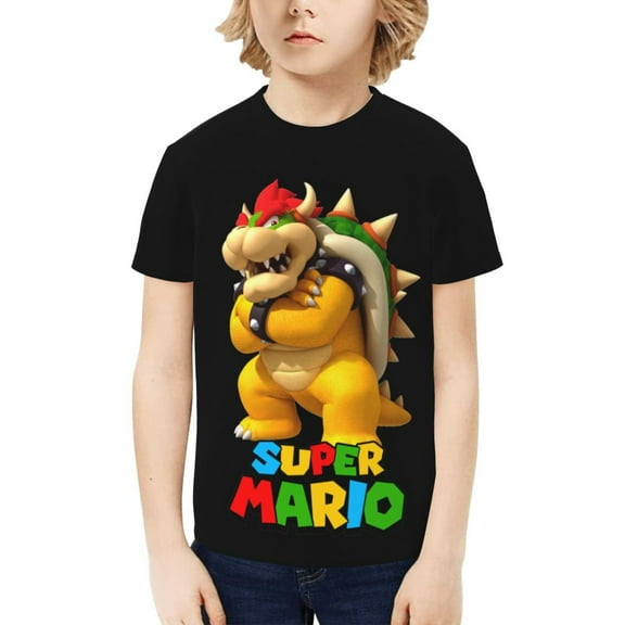 Super Bowser Kids T-Shirt 3d Printed Graphic T-Shirts Boys And Girls Short Sleeve Shirts For Youth Kids X-Small