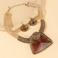 thumbnail image 2 of African Statement Necklace Earrings Set For Women Tribal Fashion Costume Jewelry Sets Big Resin Pendant Necklace Collar Choker Handmade Accessories, 2 of 3