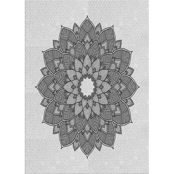 Ahgly Company Indoor Rectangle Patterned Off-White Novelty Area Rugs, 8' x 12'