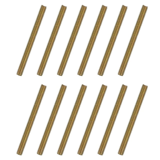 Uxcell 12pcs packs Fully Threaded Rods 5/16x3-1/4" for Mounting Assembly Fastening, Colorful Zinc