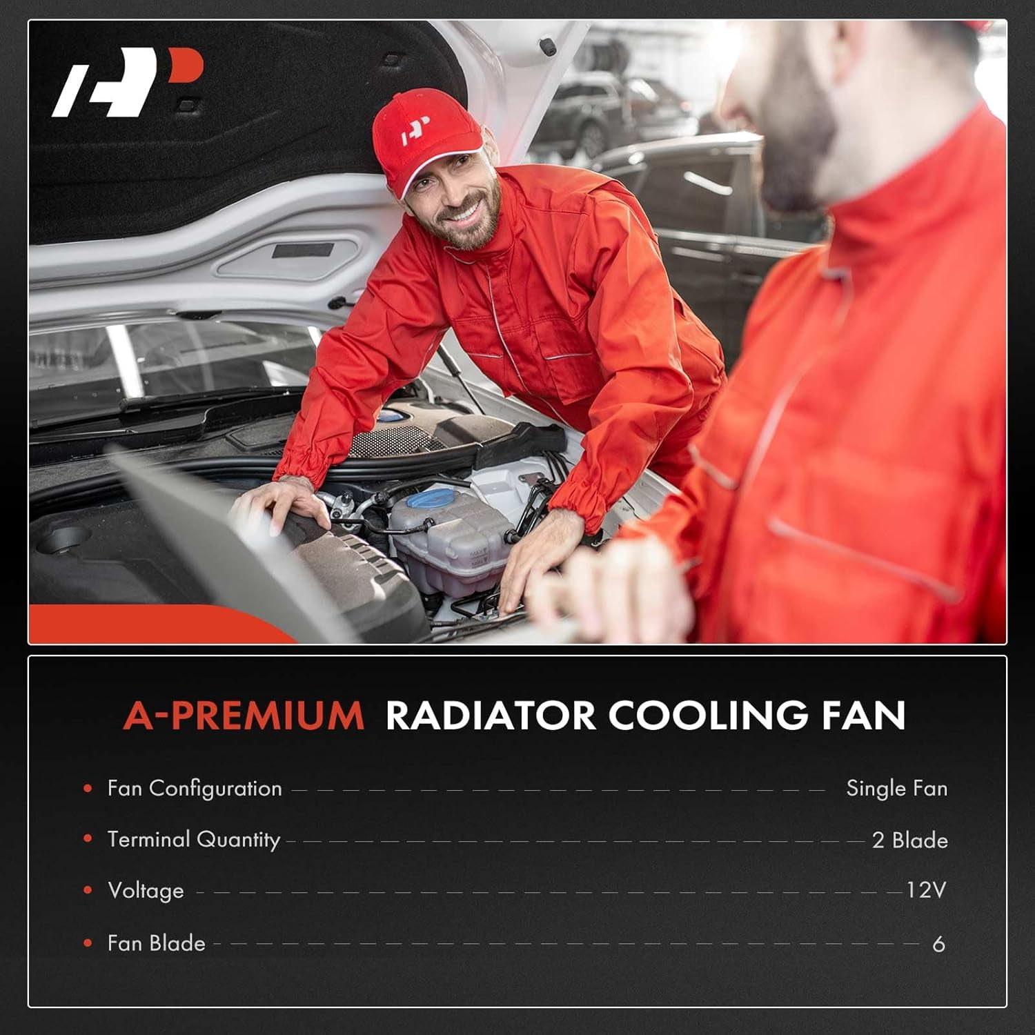 A-Premium Right A/C Condenser Fan Assembly Compatible with Select Nissan & Infiniti Models - Titan 2004-2006, Armada 2005-2006, Pathfinder Armada 2004, QX56 2004-2006 - Replace# 921207S000