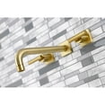 thumbnail image 3 of Kingston Brass KS6027CML Manhattan Two-Handle Wall Mount Roman Tub Faucet, Brushed Brass, 3 of 7