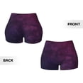 thumbnail image 5 of Fotbe Black Dark Blue Purple Seamless Shorts, Womens Workout Shorts High Waist Stretch Booty Short for Gym/Yoga/Running/Biking-Large, 5 of 9
