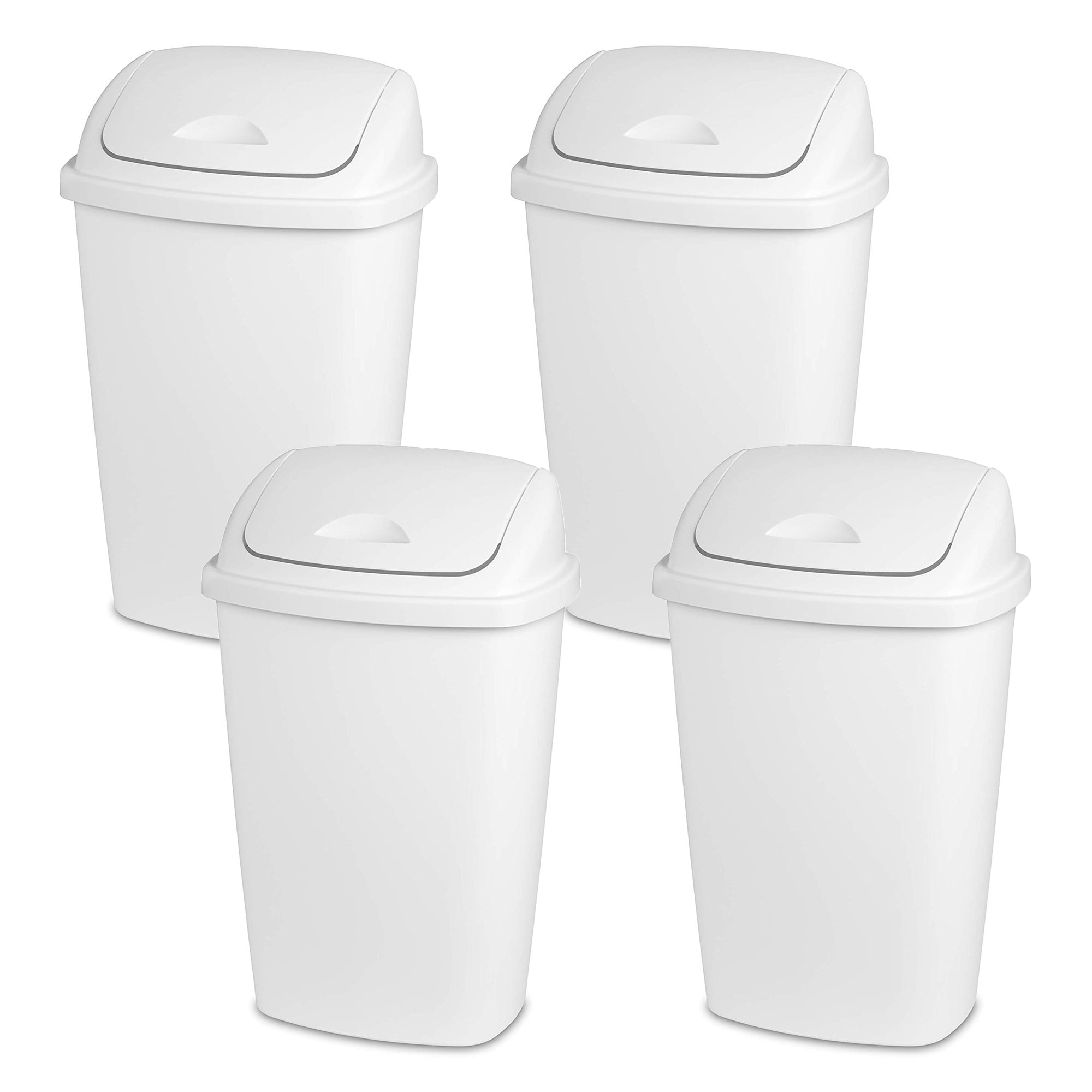 Sterilite 1011 Bin 1.5 Gallon Trash Can Small Wastebasket 10.1x7.5x9.7 4-Pack 