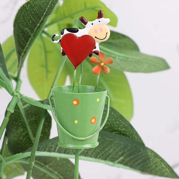Estacas metálicas para jardín con adornos de flores artificiales | Pila decorativa para exteriores, patios y parterres | Estacas metálicas resistentes a la intemperie y fáciles de instalar para la