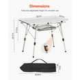 thumbnail image 4 of Folding Camping Table Portable Lightweight Aluminum Adjustable Height Roll Up Side Table with Mesh Top and Carry Bag for Outdoor BBQ Tailgating Picnic Travel Silver, 4 of 6