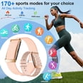thumbnail image 3 of Pulsera Inteligente Giwbeiv 24/7 Rastreador de Actividad y Fitness Rosa, 3 of 7
