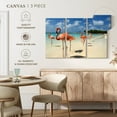 thumbnail image 4 of Elephant Stock Aruba Beach Pink Flamingos Wall Art - Horizontal Multi Panel Canvas - Living Room Wall Decor - Animal Multi Panel - Blue And Beige Decor - 38" x 24", 4 of 4