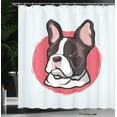 thumbnail image 4 of Ambesonne Animal Shower Curtain, French Bulldog Hipster, 69"Wx84"L, Pink Brown, 4 of 5