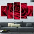 thumbnail image 1 of Design Art Red Rose Petals with Rain Droplets Floral Canvas Art Print, 1 of 3