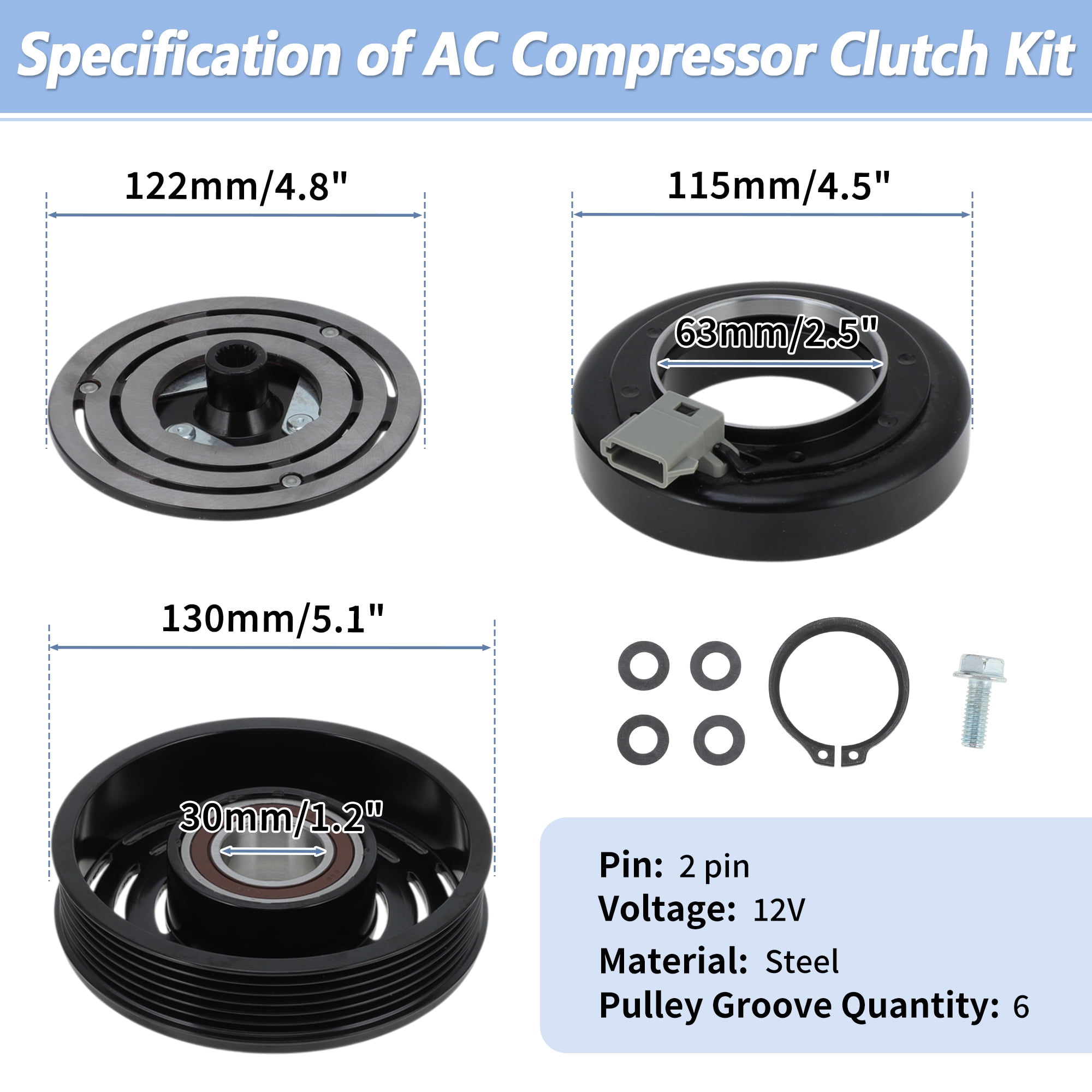 Unique Bargains AC Compressor Clutch Kit for Ford E150 F150 F250 F350 Escape Explorer