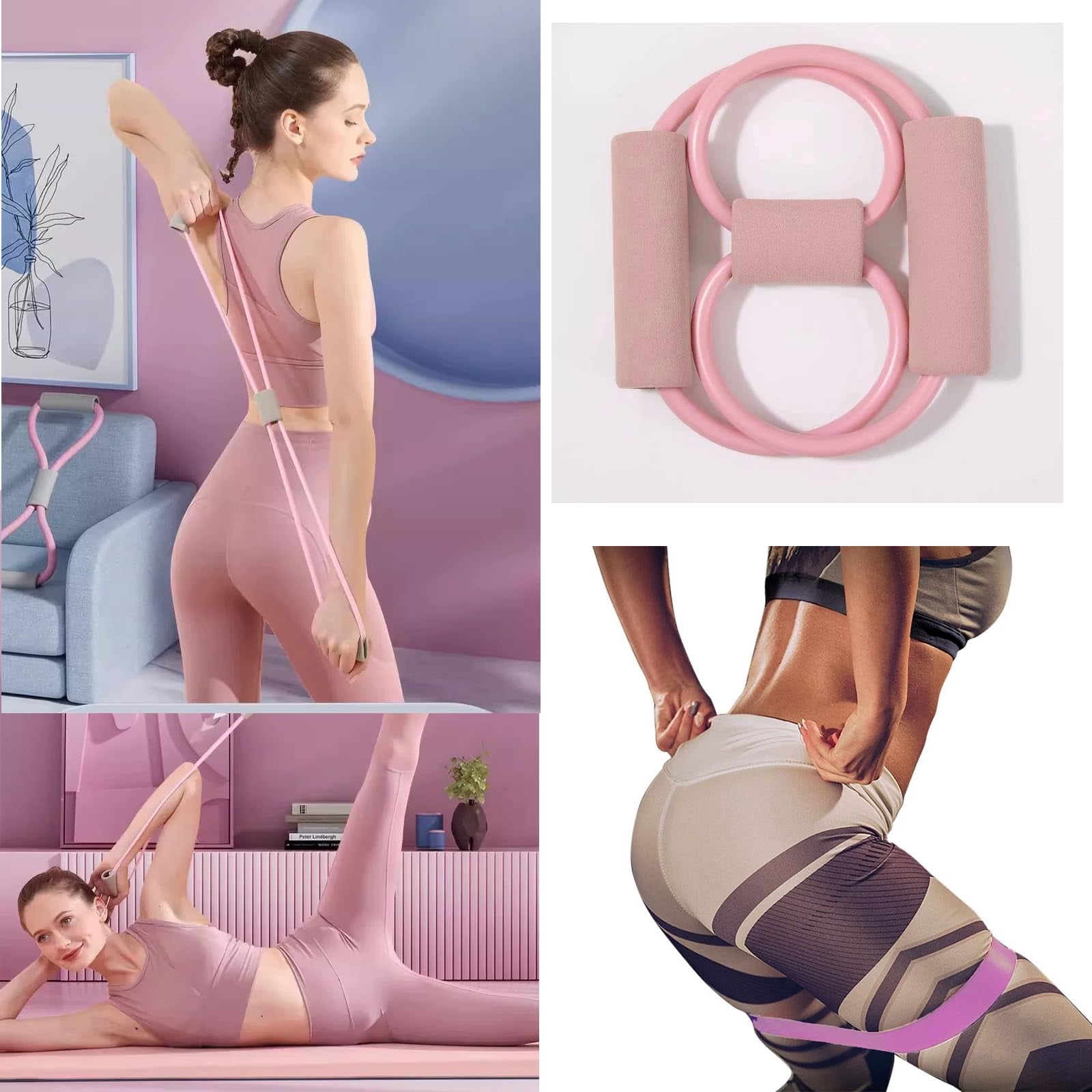 Pilates Essentials Kit for Women - Better Yoga Pilates Kit for Home Workouts with Pilates Ring and Ball Set, Booty Bands, Figure 8 Resistance Band, Yoga Bands for Stretching