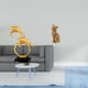 thumbnail image 2 of Figura de delfín, estatua de gato, adorno de escritorio de resina, escultura decorativa moderna, base lisa, ideal para regalar, decoración del hogar., 2 of 8