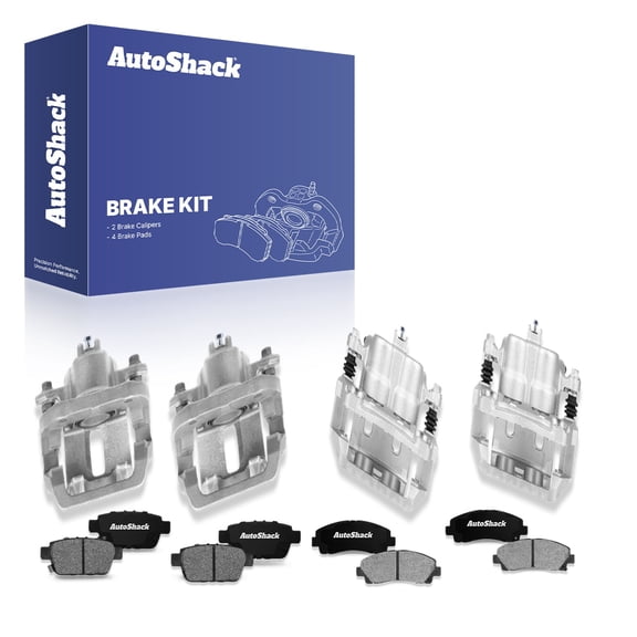 AutoShack Front & Rear Brake Calipers   Ceramic Brake Pads Replacement for 2006-2011 Honda Ridgeline 12-PC Kit