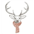 thumbnail image 3 of Ambesonne Antlers Duvet Cover Sets, Deer with Scarf Winter, 2-Twin, Redwood Grey White, 3 of 4