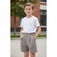 thumbnail image 2 of Boy Uniform Shorts Lightweight Elastic Waist Straight Leg Khaki School Pants with Pockets Summer Boy Shorts 8-9 Years, 2 of 4